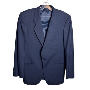 Men's Navy Blazer Sport‎ Coat Size 41L Wool/Polyester No Brand Tag